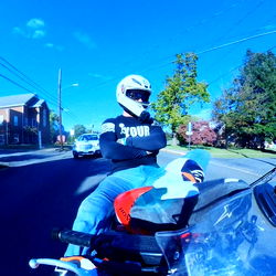 Young Male on Motorcycle