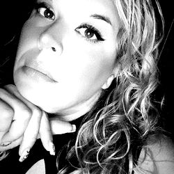 Woman with Curly Hair and Makeup