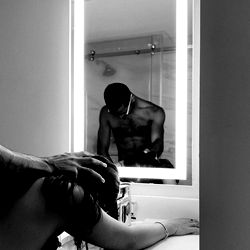 Model Bathroom Mirror Reflection