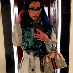 Stylish Woman Posing for Selfie