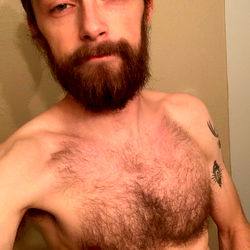Bearded Daddy: A Shirtless Model in a Mirror