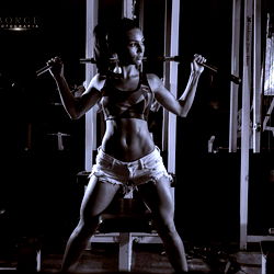 Fitness Model Dayana7 Posing in Gym Equipment