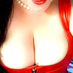 Red Latex Outfit with Strappy Details on OnlyFans