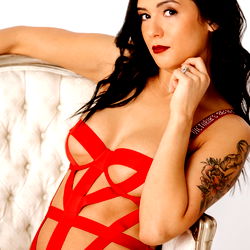 Sexy Red Lingerie Model Katie