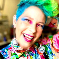 Vividly Colorful Style with Neon Green and Turquoise Hair
