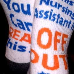 A playful nurse's socks