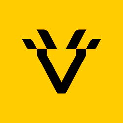 Yellow and Black Logo with the Letter 'V'