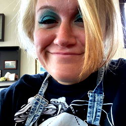 Alabama model with a playful expression