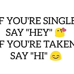 If You're Single, Say 'Hey', If You're Taken, Say 'Hi' - A Fun Social Media Post by Anna's Channel