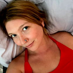 Paisley in a Red Tank Top