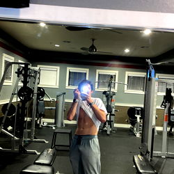 Person in Gym Mirror