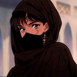 Blue-Eyed Hijabi Anime Character