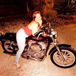 Onlyfans Model Anna_Loves Posing with Vintage Motorcycle