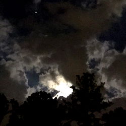 A Night Scene with Cloudy Sky and Moonlight