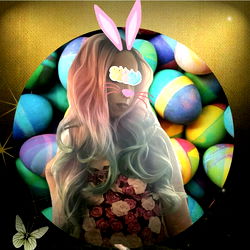 Colorful Easter-themed Photo with Amalthea, a OnlyFans Model