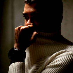 Anonymous Man in White Knit Sweater