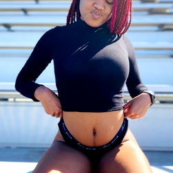 OnlyFans Model LamiaQueen Strikes a Pose at the Stadium