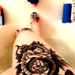 Tattooed Mama in a Bath