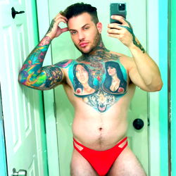 OnlyFans Model RoyJames365 with Tattoos, Showing Off His Chest