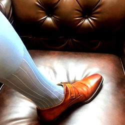 Sheer-Socks Model Displaying High Heel Shoe and Crew Sock