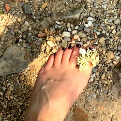 Foot of the Day - Barefoot in Gravel