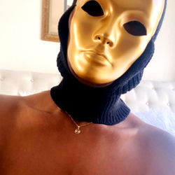 Vivid Gold Mask on Model