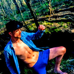 A Handsome Model in a Shirtless Pose,