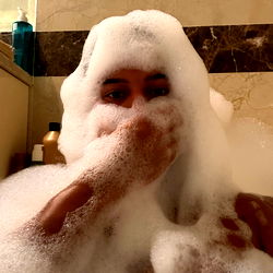 Hippie in Milky Way with Bubbles and Steam