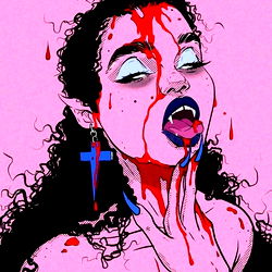 Stylishly Gory Comic Illustration of Mistress Scarlett