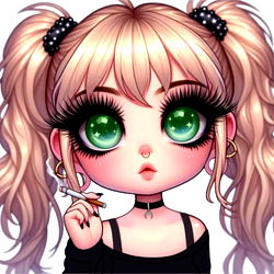 Stylish, Emo-Inspired Anime Character in a Vintage Aesthetic