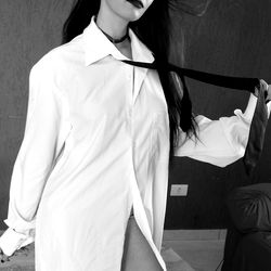 Stylish Model Posing with Tie