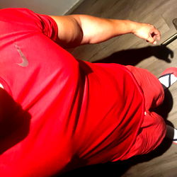 Athlete in a Red Sports Shirt
