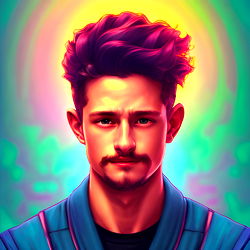Fantasy Art of AJ, a Young Adult Male with Unique Hairstyle and Expressive Facial Features