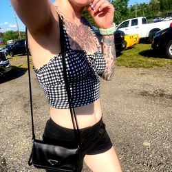 Onlyfans Model Takes a Selfie in Parking Lot