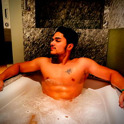 Strong and Sensual Model Shashank Kumar in a Soothing Bath Tub