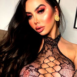 Evelyn Dantas in a Black Lace Bodysuit