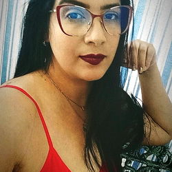 Karla Lobo in a Casual Red Dress