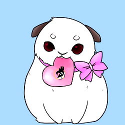 Chubby Guinea Pig with a Pink Heart