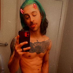 Fit and Tattooed Model Xeno with Devil Horns