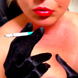 AquaPola, Czech OnlyFans Model - Glamourous Smoke with Cigarette and Red Lipstick