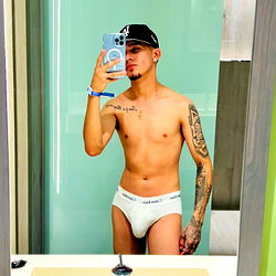 Ángel Esquivel: OnlyFans Model, Shirtless in Bathroom
