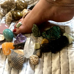 Vintage-Inspired Crystal Collection on Bed