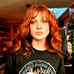 Red-haired Carly in Black and White