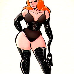 Stylized Illustration of an OnlyFans Model, Baby Blair in a Cat Noir Theme