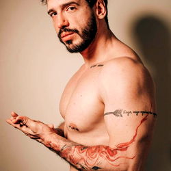 Fitness Model Posing in Studio