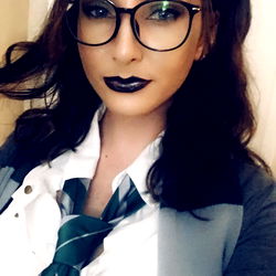 Fashionable Athena Athanas in Hogwarts Uniform