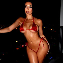 Model Amiri Baby in Racy Red Lingerie