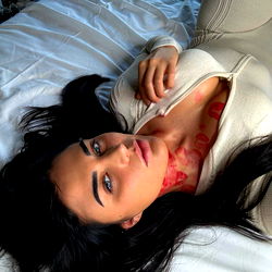 Viki 🍭: OnlyFans Model with Red Lipstick and Pierced Earring