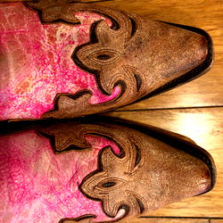 Pink and Gold Western Boots