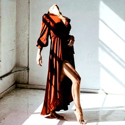 Miss Scarlett in a Red Dress Strikes a Pose for OnlyFans